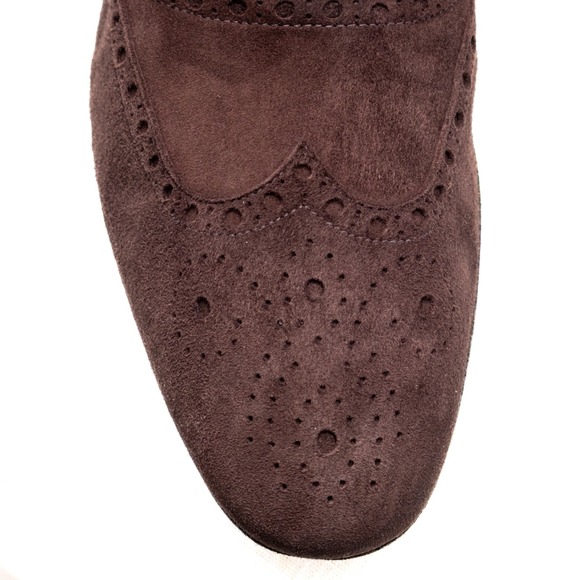 Gucci Men\'s Brown Suede Wingtip Oxford Brogue‎  Shoes – Size 42 E/US 9 main image 5